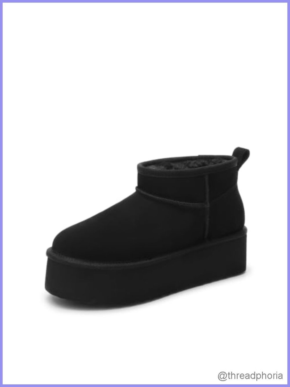 Platform Fuzzy Lined Ankle Boot Suede Fur Lined Winter Snow Boot